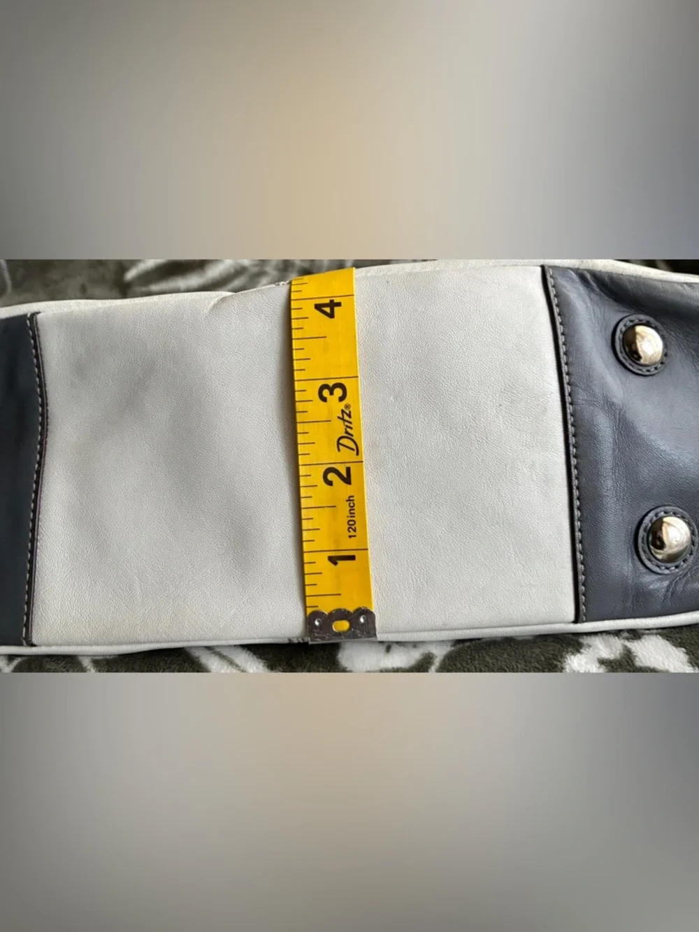 Coach Two-Tone Leather Shoulder Bag in Light Gray and white - Picture 6 of 16